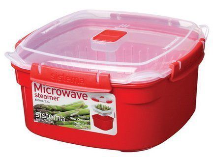 Sistema Контейнер Microwave (2.4 л) 20.9х21.1х10.7см, квадратный, красный 1102 Sistema