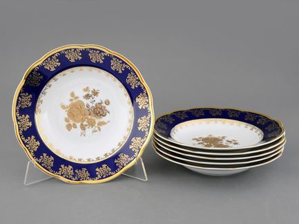 Leander Набор тарелок Мэри-Энн Темно-синяя окантовка, 23 см, 6 шт. 03160213-0431 Leander