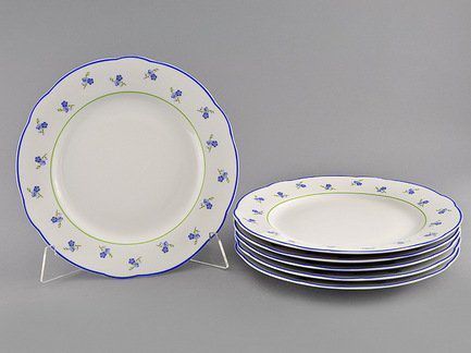 Leander Набор тарелок мелких Мэри-Энн Незабудки, 25 см, 6 шт. 03160115-0887 Leander