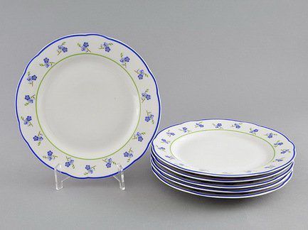 Leander Набор тарелок мелких Мэри-Энн Незабудки, 19 см, 6 шт. 03160319-0887 Leander