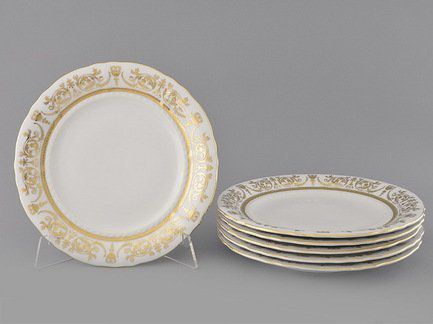 Leander Набор тарелок мелких Соната Золотая элегантность, 25 см, 6 шт. 07160115-1373 Leander