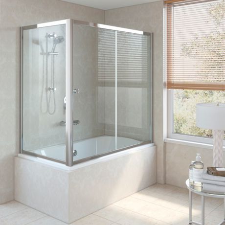 Шторка для ванны Vegas Glass ZV+ZVF 170*80 08 01 стекло прозрачное, профиль глянцевый хром