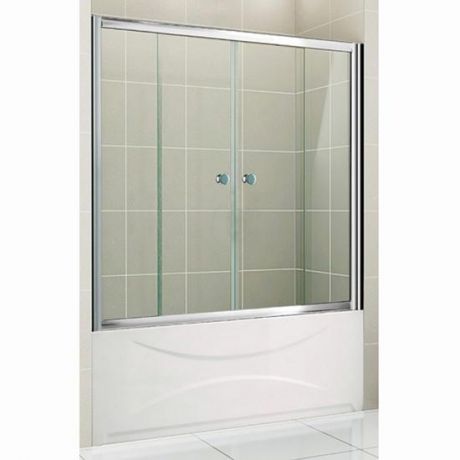Шторка для ванны Cezares Pratico VF 2 150/140 C Cr прозрачное стекло, профиль хром