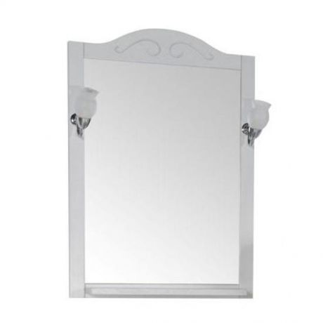 Зеркало АСБ мебель Флоренция 65 Woodline белый/патина серебро