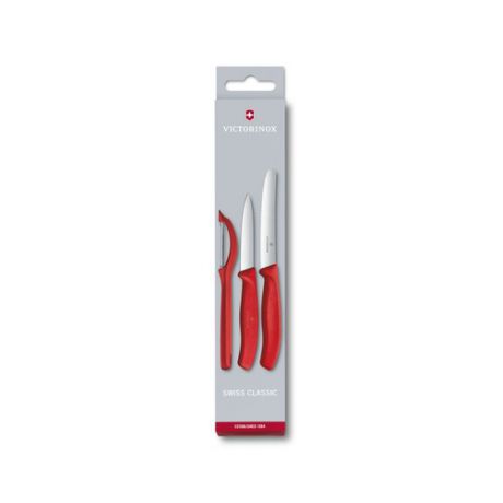 Набор ножей Victorinox Swiss Classic (6.7111.31) стальной для овощей красный карт.коробка