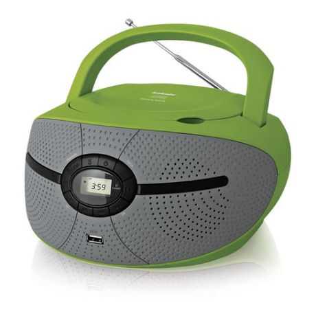 Аудиомагнитола BBK BX195U, зеленый и серый