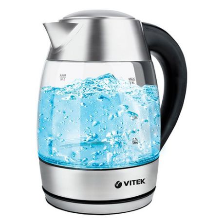 Чайник электрический VITEK VT-7047-01, 2200Вт, серебристый