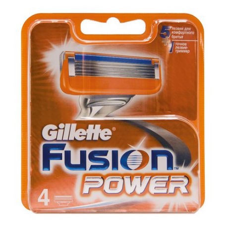 Сменные кассеты для бритья GILLETTE Fusion Power, 4шт [81372246]