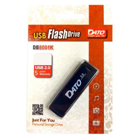 Флешка USB DATO DB8001 16Гб, USB2.0, черный [db8001k-16g]