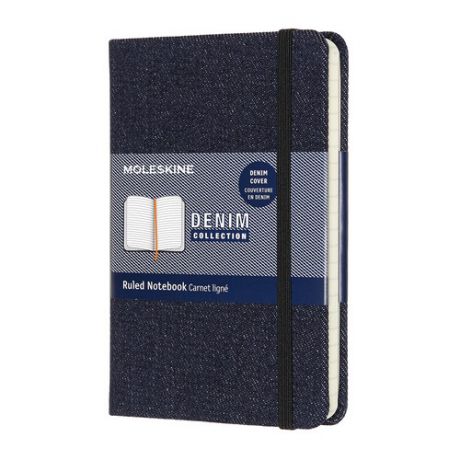 Блокнот Moleskine Limited Edition Denim Pocket 90x140мм обложка текстиль 192стр. линейка темно-синий 12 шт./кор.