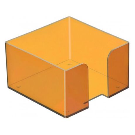 Подставка Стамм ПЛ53 для бумажного блока 90x90x50мм оранжевый/тонированный пластик