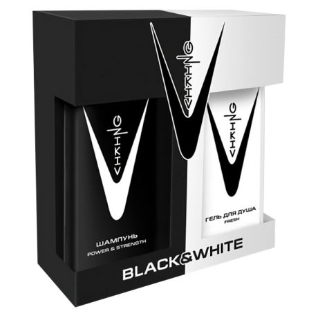 набор VIKING Black&White: шампунь Power&Strength 300мл, гель д/душа Fresh 300мл