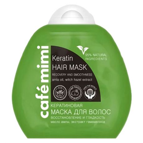 маска д/волос CAFEMIMI Восстановление, блеск и гладкость 100мл кератиновая дой-пак