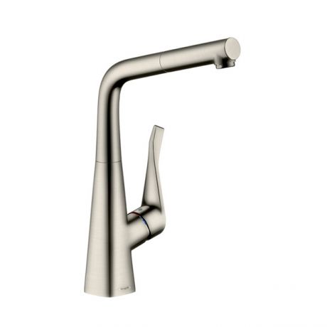 Смеситель Hansgrohe Metris 14821800 с выдвижным душем для кухни