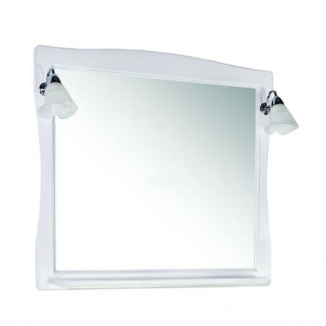 Зеркало АСБ мебель Модена 85 Woodline белый/патина серебро