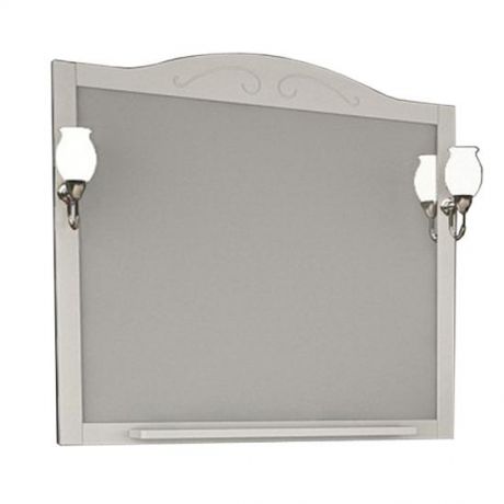 Зеркало АСБ мебель Флоренция 105 Woodline белый/патина серебро