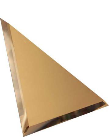 Треугольная зеркальная бронзовая плитка с фацетом 10мм ТЗБ1-01 - 180х180 мм/5шт