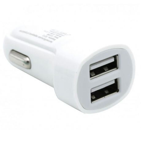 Автомобильное зарядное устройство BoraSCO 2 USB, 2,1A белое