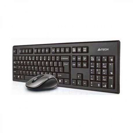 Набор клавиатура + мышь A4 7100N клав:черный мышь:черный USB беспроводная