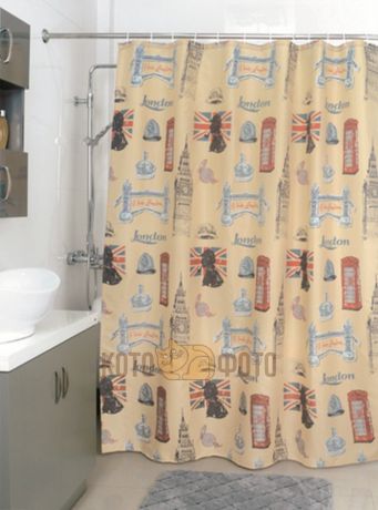 Шторка для ванной комнаты Milardo British Signs 870P180M11