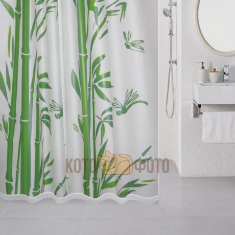 Шторка для ванной комнаты Milardo Bamboo (green) 510V180M11