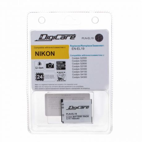 Аккумулятор DigiCare PLN-EL19 / EN-EL19 для CoolPix S6400, S2500, S2550, S2600, S3300, S4300, S4150