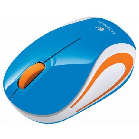 Мышь Logitech Wireless Mini Mouse M187 Blue-Orange USB