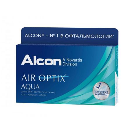 Контактные линзы Alcon Air Optix Aqua, 6 шт, R:8,6 D:-01,50