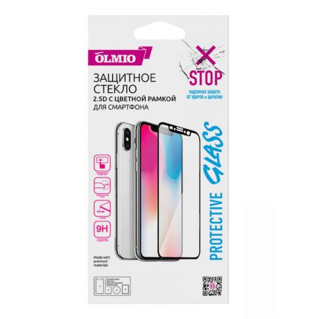 Защитное стекло 3D Olmio для iPhone X (белое) Olmio