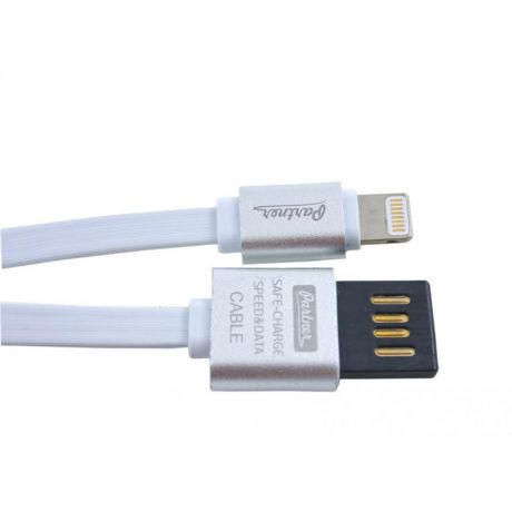 Кабель Partner USB 2.0 - Apple iPhone/iPod/iPad 8pin, 1м, 2.1A, реверсивный, плоский