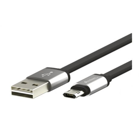 Кабель Partner USB 2.0 - microUSB, 1м, 2.4А, двухсторонний, плоский