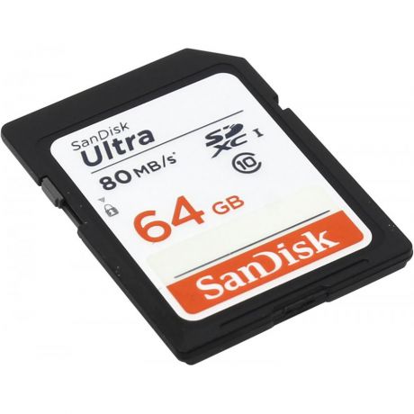 Карта памяти SanDisk SDXC 64GB Class 10 Ultra 80 (SDSDUNC-064G-GN6IN)