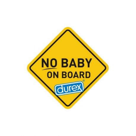 Наклейка на автомобиль No baby on board (самоклеющаяся размер 150х150мм)