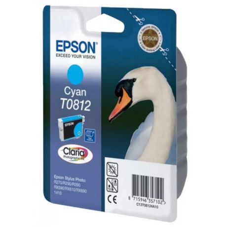 Картридж Epson T0812 (C13T11124A10) для Epson R270/290/RX590, голубой