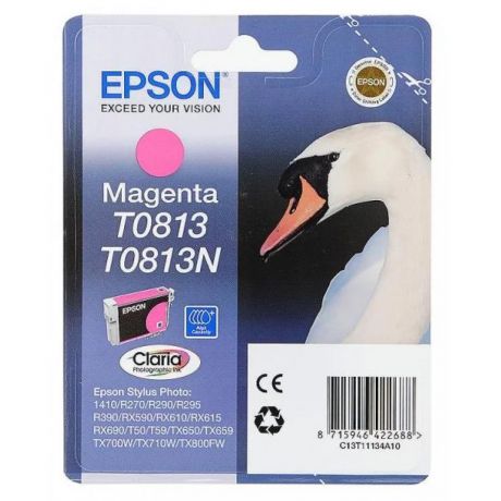 Картридж Epson T0813 (C13T11134A10) для Epson R270/290/RX590, пурпурный