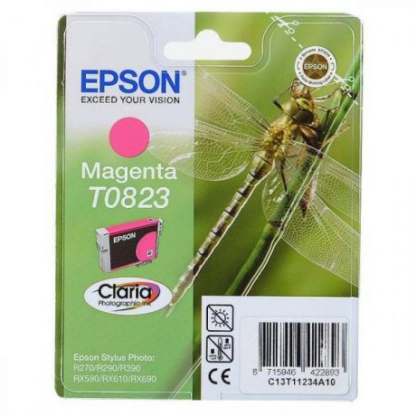 Картридж Epson T0823 (C13T11234A10) для Epson R270/290/RX590, пурпурный