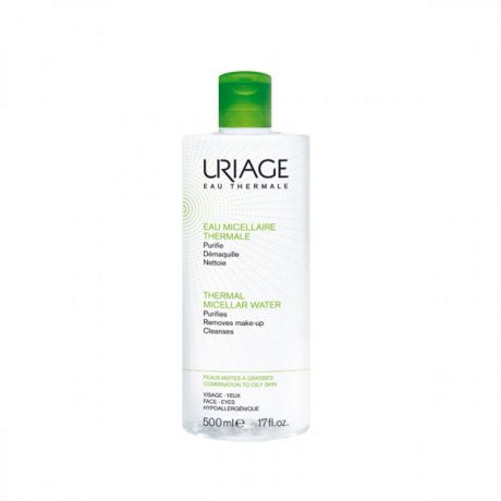 Мицеллярная вода для лица Uriage, 500 мл, очищающая, для жирной и комбинированный кожи