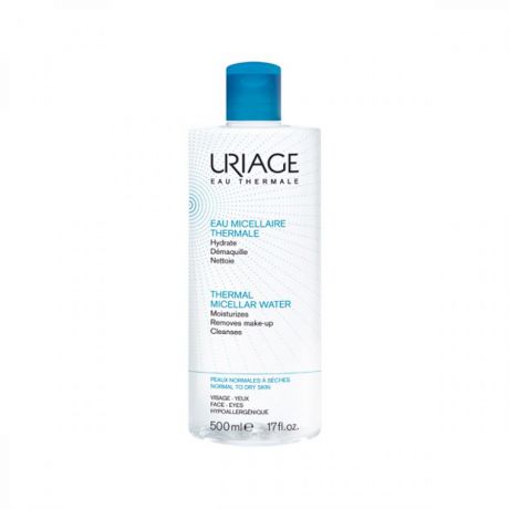 Мицеллярная вода для лица Uriage, 500 мл, очищающая, для сухой и нормальной кожи