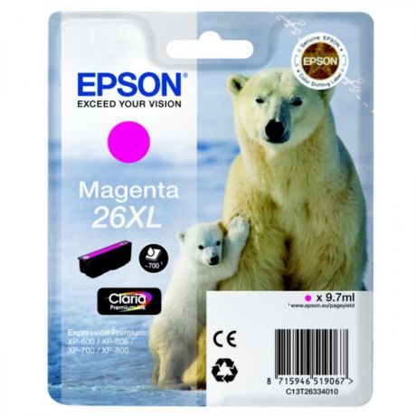 Картридж Epson T2633 (C13T26334012) для Epson XP-600/700/800, пурпурный
