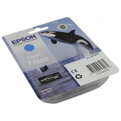Картридж Epson T7602 (C13T76024010) для Epson SureColor SC-P600, голубой