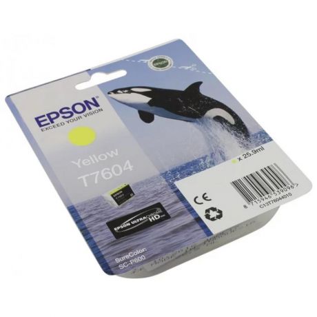 Картридж Epson T7604 (C13T76044010) для Epson SureColor SC-P600, желтый