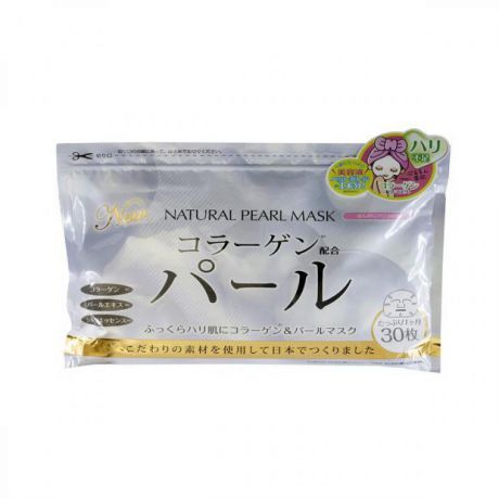 Маска-салфетка для лица Japan Gals, 30 шт, с экстрактом жемчуга
