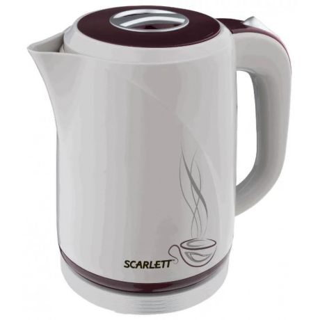 Чайник Scarlett SC-028 1.7л. 2200Вт белый/виноградный (пластик)