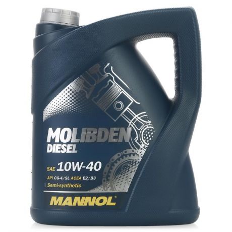 Моторное масло Mannol Molibden Diezel 10W40, 5л, полусинтетическое