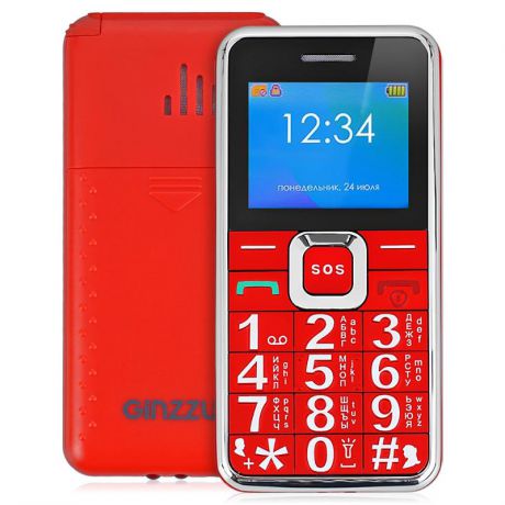 Мобильный телефон GINZZU MB505 Red, красный
