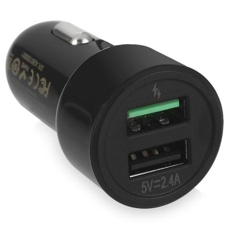 Автомобильное зарядное устройство Devia Smart Dual USB Port 2.4А, 2 USB, черный