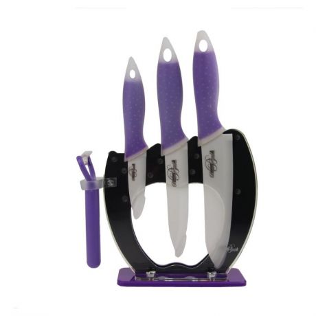 Набор керамических ножей Barton Steel BS - 9066, 5 предметов, фиолетовый