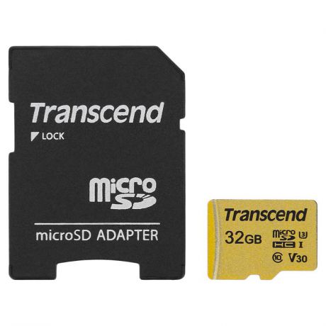 карта памяти TransFlash 32ГБ MicroSDHC Class 10 UHS-I U3 Transcend 500S