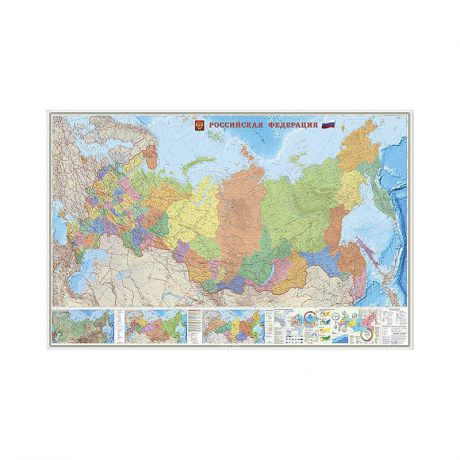 ГЕОДОМ Карта настенная Российская Федерация П/А М1:3.7 млн