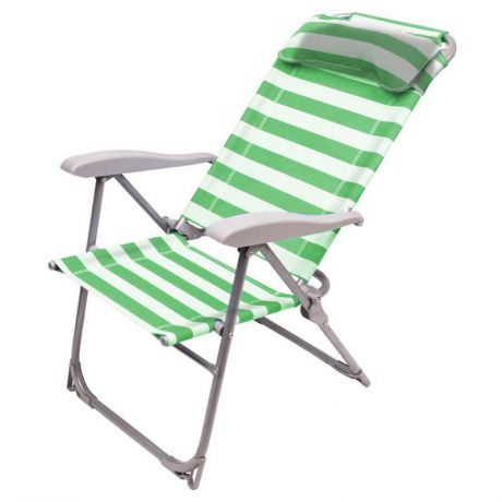 Кресло-шезлонг складное Nika К2, цвет зеленый/белый